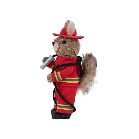 8.5" Fireman Squirrel Natural Decorative Animal by Ashland®